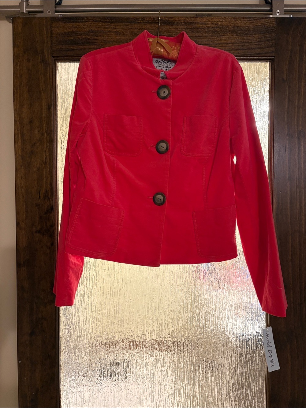 NWT David Brooks Coral Button-Front Blazer - Size 12
